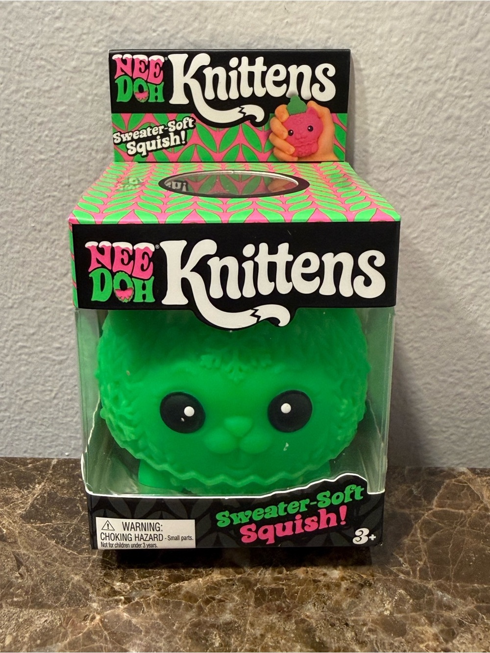 NeeDoh Knittens Green Sweater-Soft Squish